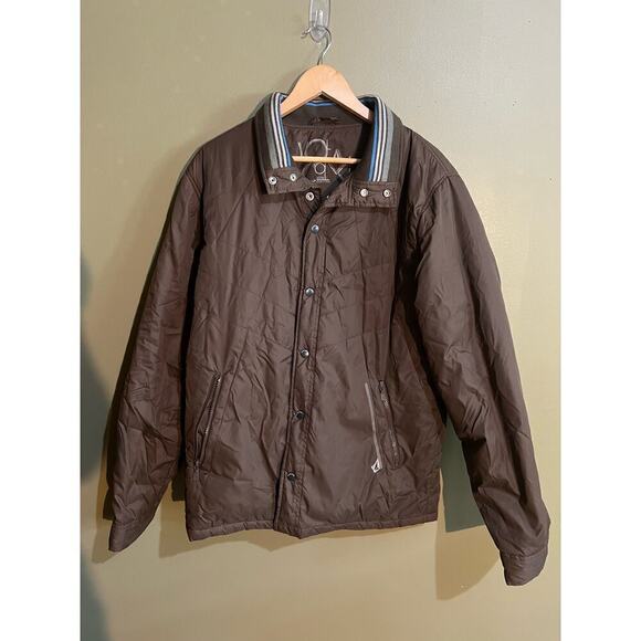 Volcom brown blue men’s jacket coat size L - Picture 1 of 10